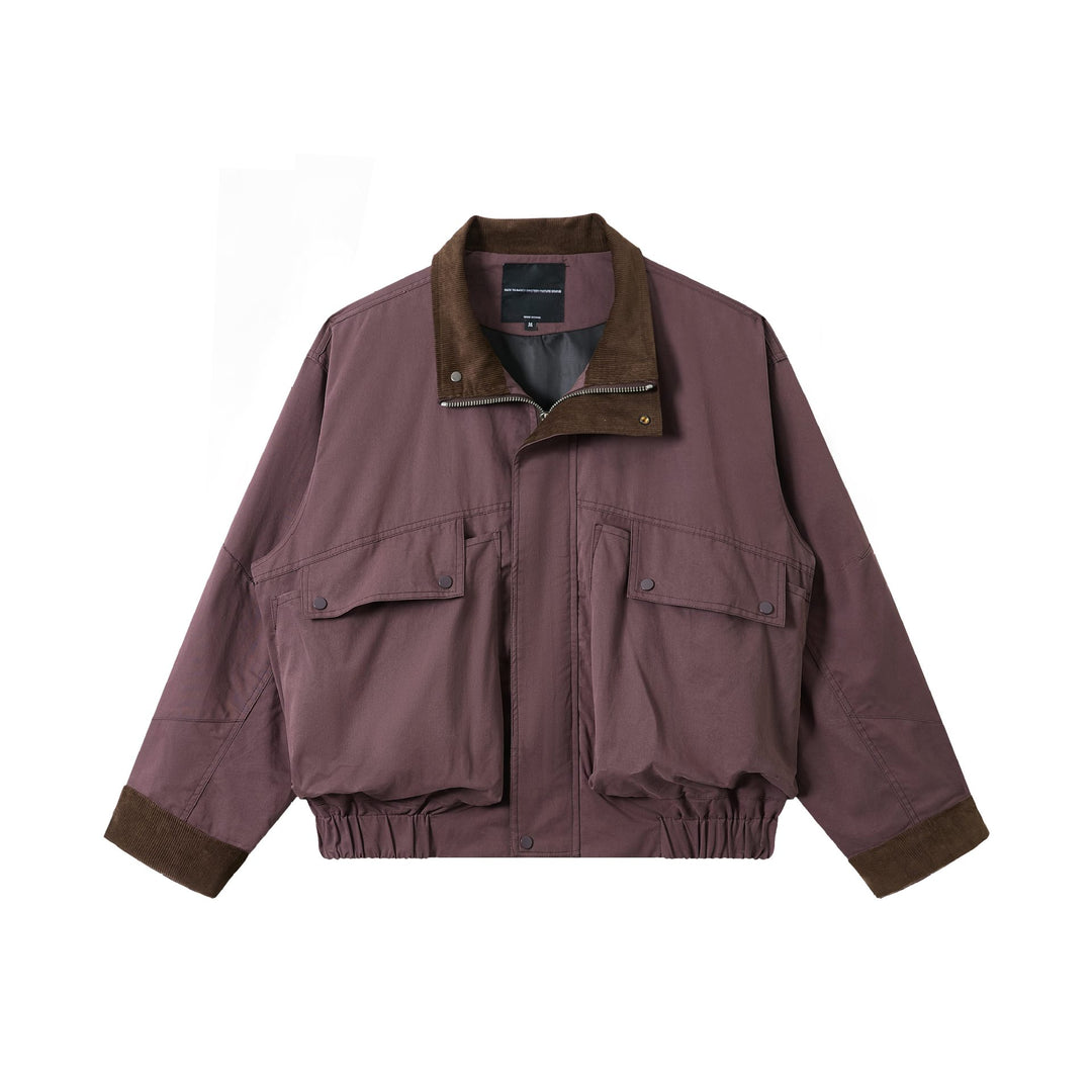 Unisex Kurz geschnittener Utility‑Fieldblouson mit Funnelkragen und großen Pattentaschen Shop Nory