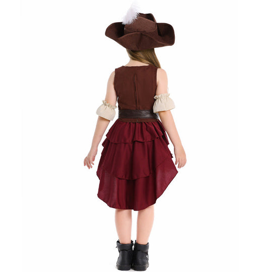 Mädchen Piratinnenkostüm mit verspieltem Rüschendetail und authentischem Zubehör Shop Nory