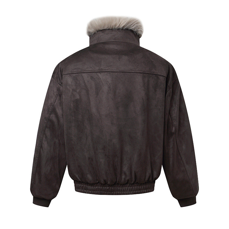Herren Bomberjacke im Aviator‑Look mit Kunstfellbesatz und Schnallenkragen Shop Nory