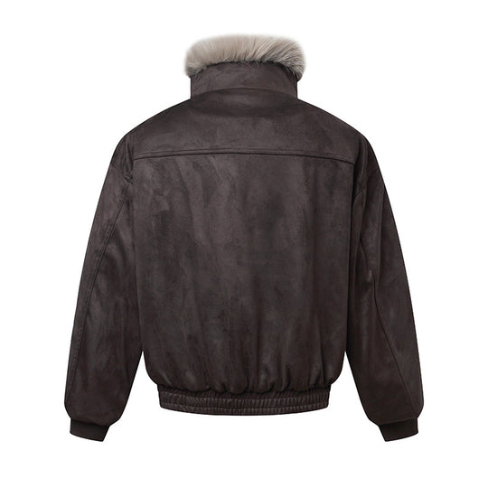 Herren Bomberjacke im Aviator‑Look mit Kunstfellbesatz und Schnallenkragen Shop Nory