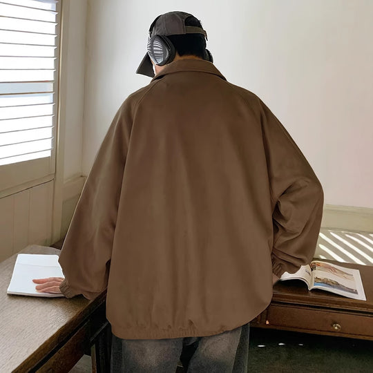 Herren Oversized Coachjacke aus Mikrofaser mit Druckknopfverschluss Shop Nory