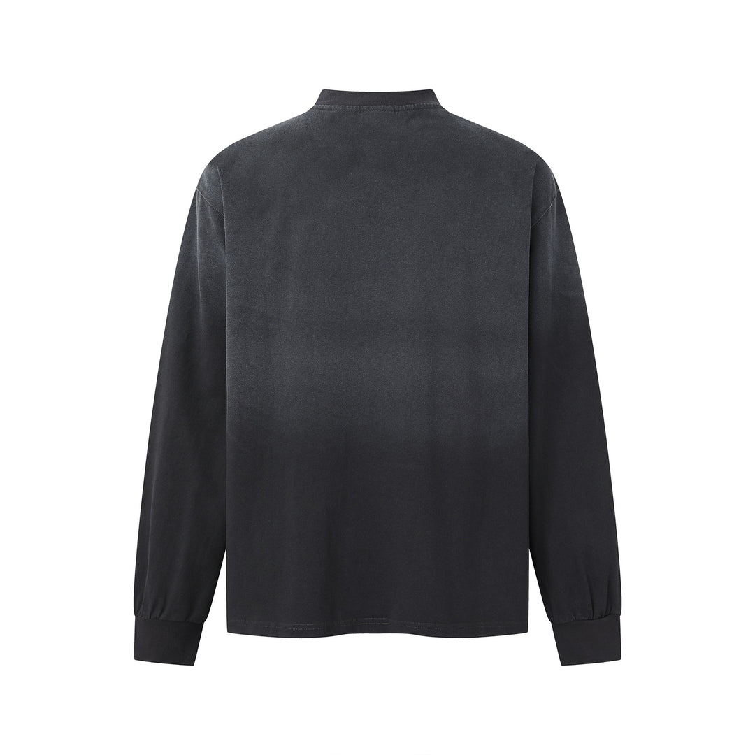 Unisex Oversize-Sweatshirt mit Troyerkragen und verschwommenem Logo-Print Shop Nory