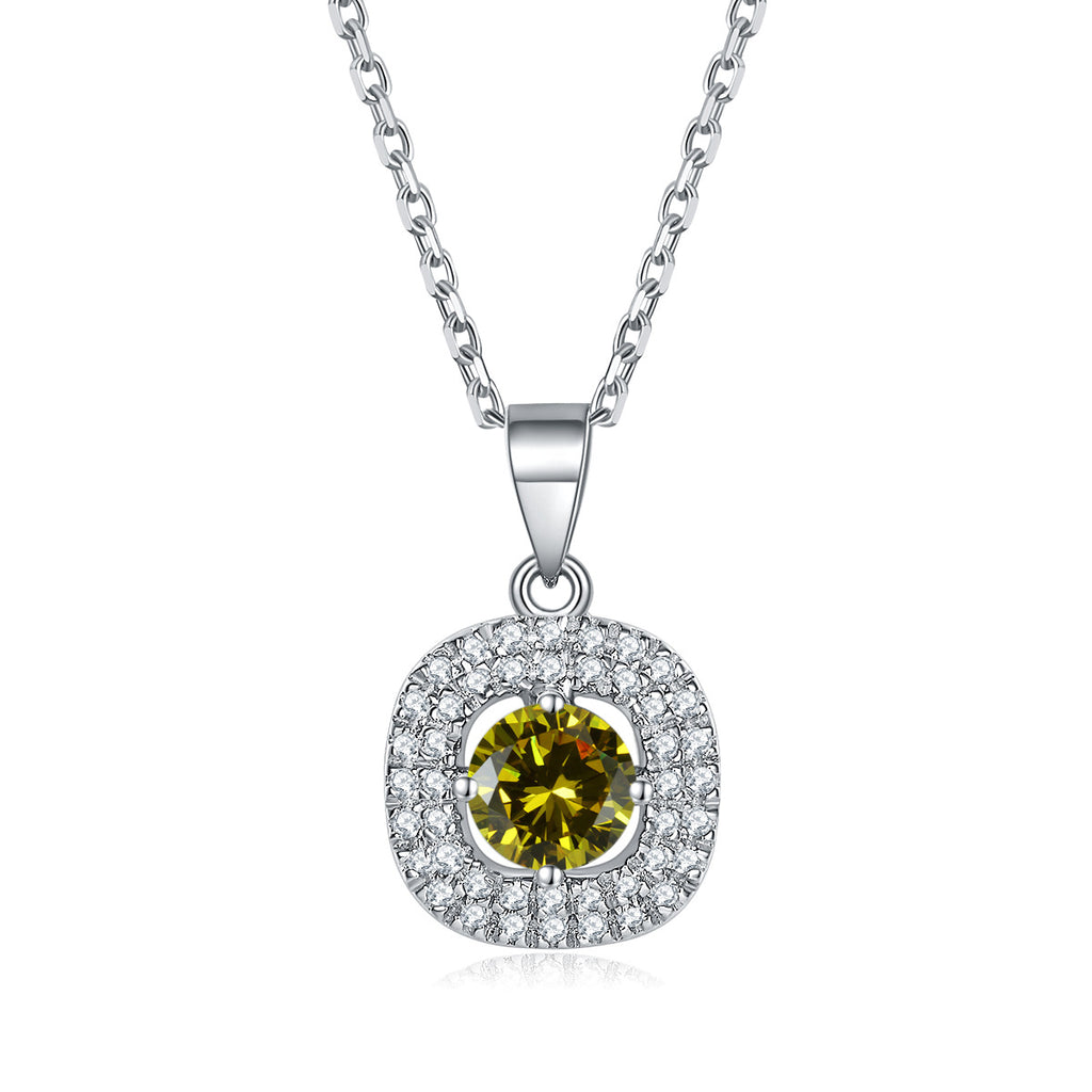 Damen Halskette mit elegantem blauen Zirkonia-Anhänger und funkelndem Kristallbesatz Shop Nory