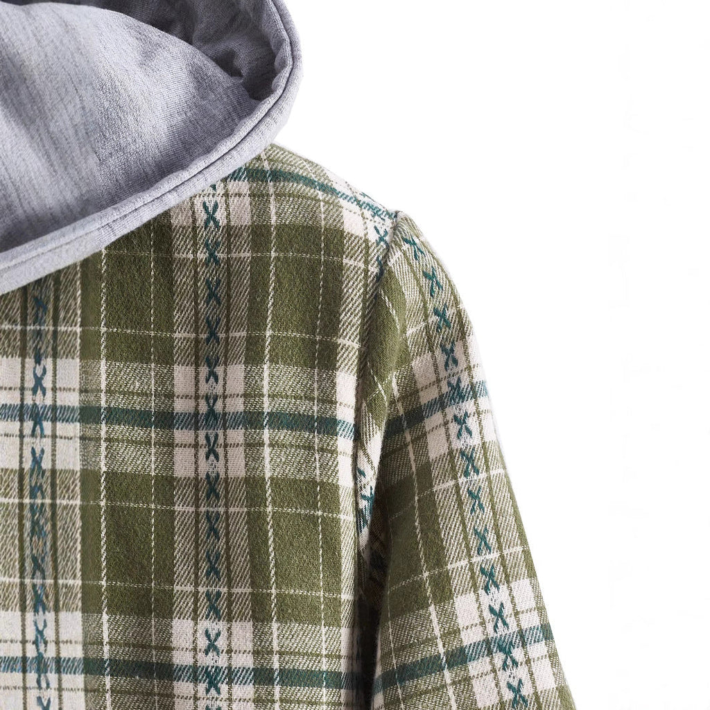 Herren Flanellhemden mit integrierter Kapuze Shopnory