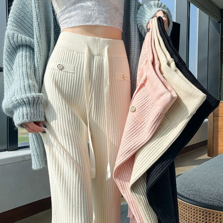 Damen Fließende Rippstrick-Hose Shop Nory