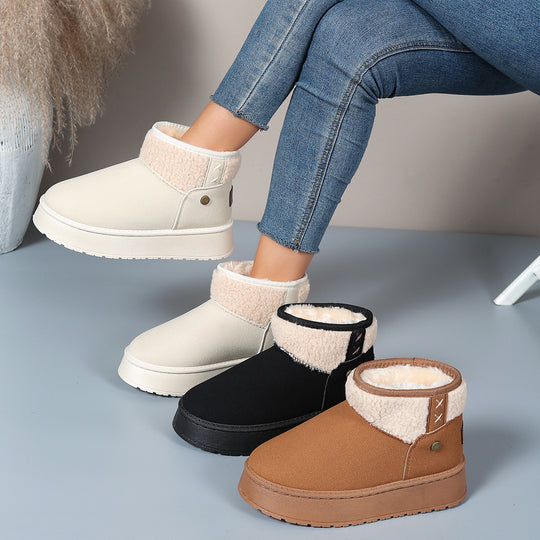 Damen Gefütterte Plateau-Stiefelette mit Teddykragen und Slip-On-Schaft Shop Nory