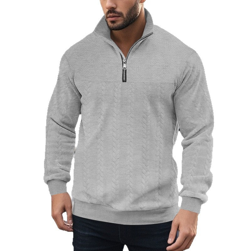 Herren Halbzip-Pullover mit Zopfstrick-Optik und Strukturpaneelen Shop Nory