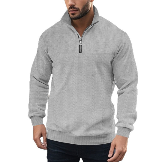 Herren Halbzip-Pullover mit Zopfstrick-Optik und Strukturpaneelen Shop Nory