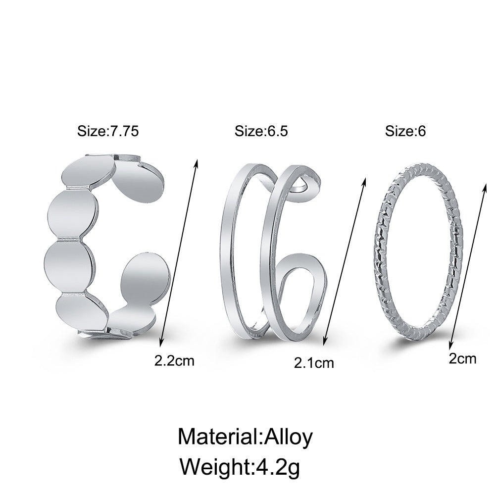 Damen Ringen-Set mit kunstvollen Herz- und minimalistischen Designs Shop Nory
