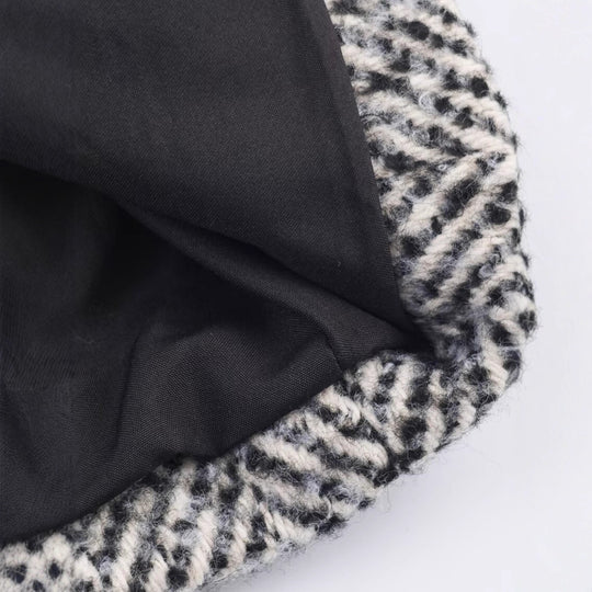 Damen Oversized Mantel mit Fischgrätmuster und tiefem Reverskragen Shop Nory