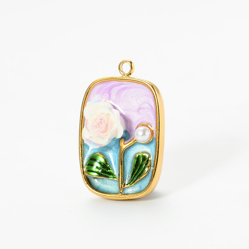 Damen eleganter Schmuckanhänger mit floralem Design und Kristallakzenten Shop Nory