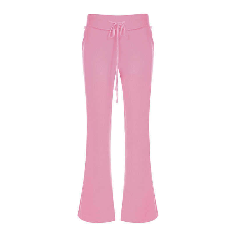 Damen nan taillierte Jersey-Flared-Loungehose mit Bindeband, hohem Komfortbund und seitlichen Eingrifftaschen Shop Nory