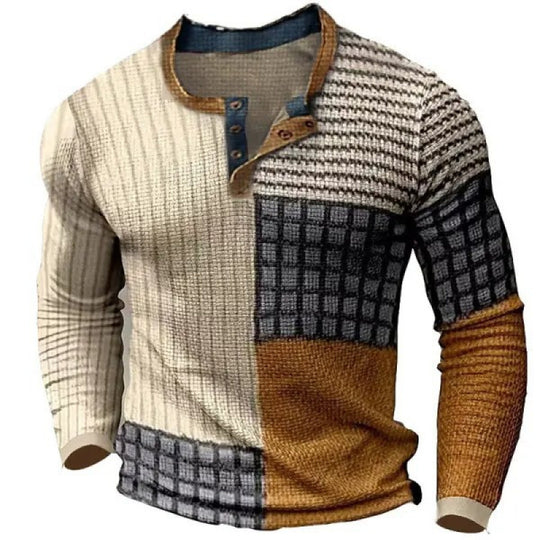 Herren Sportliches Langarmshirt mit Knopfleiste Shop Nory