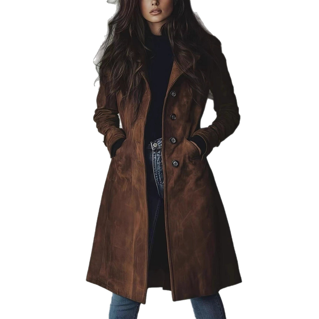 Damen nan taillierter A-Linien Mantel mit Knopfleiste und versteckten Eingrifftaschen Shop Nory