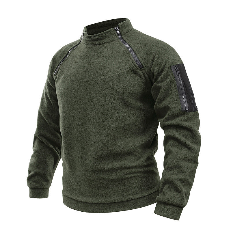Herren Thermo-Tactical-Sweatshirt mit Fleece-Innenfutter, Reißverschluss-Schultern & Armtasche Shop Nory