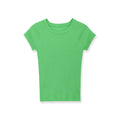 Damen figurbetontes Ripp-T-Shirt mit kurzen Ärmeln