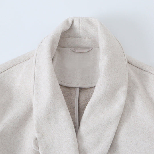 Damen Midilanger Wollmix-Mantel mit Schalkragen und Bindegürtel Shop Nory