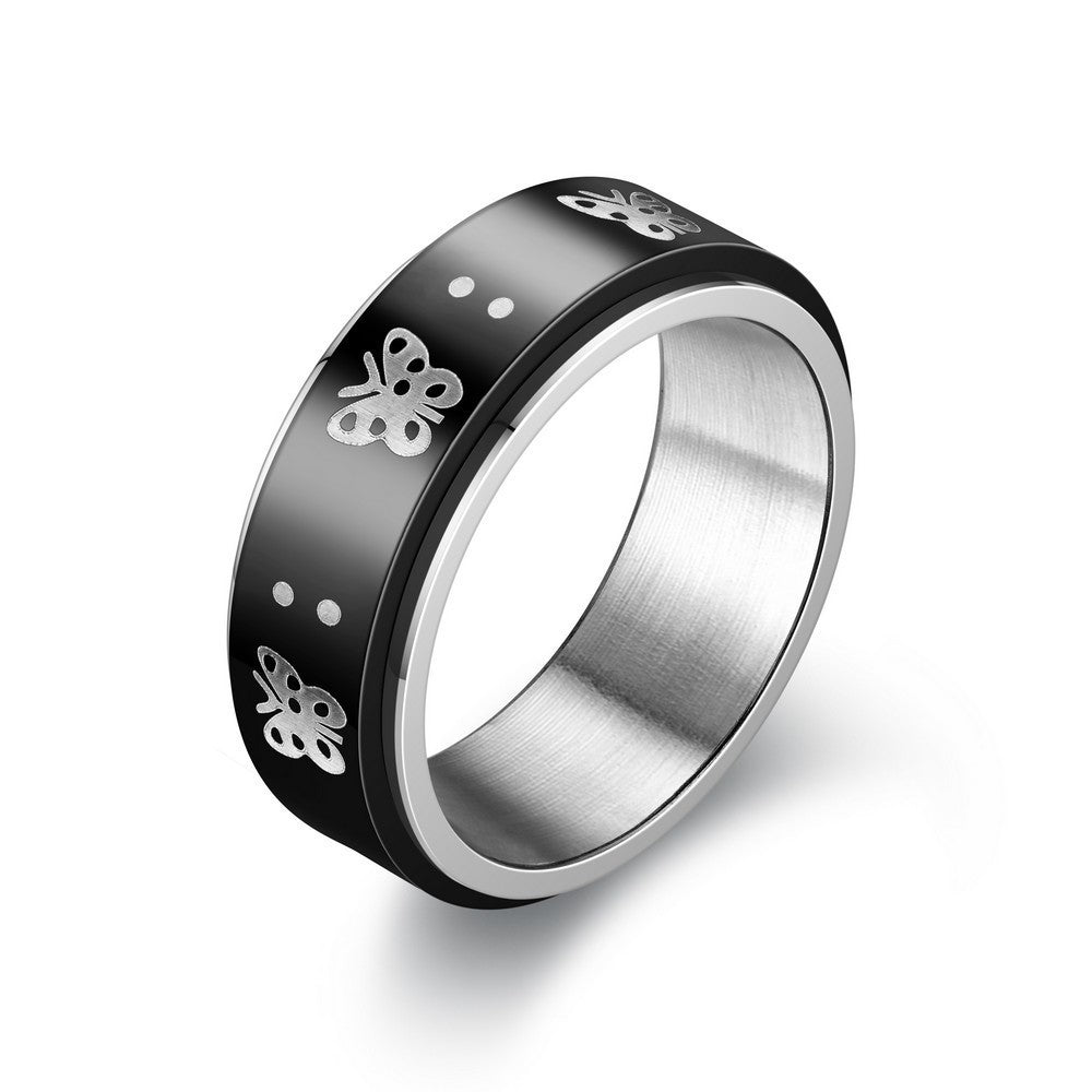 Damen Ring mit kunstvollem Schmetterlingsdesign aus Edelstahl Shop Nory