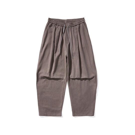 Herren Weite Relaxed-Fit Stoffhose mit Tunnelzug und Bundfalten Shop Nory