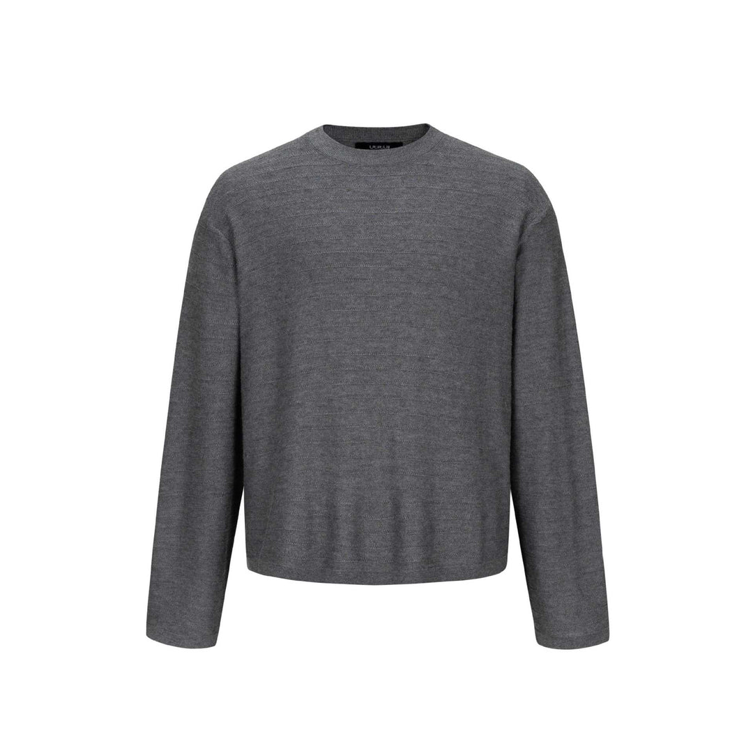 Unisex Feinstrick-Rundhalspullover mit feiner Längsstruktur und geradem Saum Shop Nory