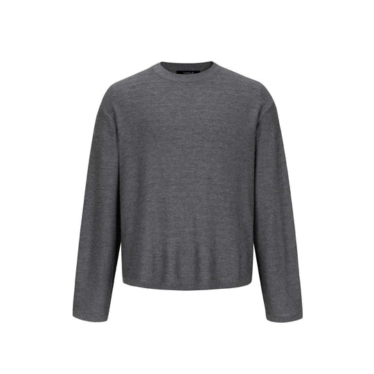 Unisex Feinstrick-Rundhalspullover mit feiner Längsstruktur und geradem Saum Shop Nory