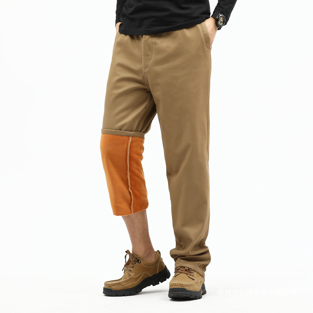 Herren Kontrast‑Futter Chino‑Jogger mit umgeschlagenem Fleecefutter und elastischem Bund Shop Nory