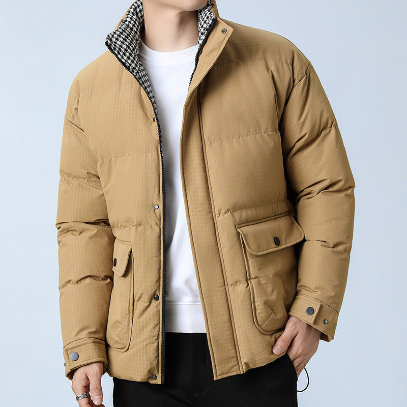 Unisex Wattierte Steppjacke mit großen Pattentaschen, Stehkragen und Ripstop-Struktur Shop Nory