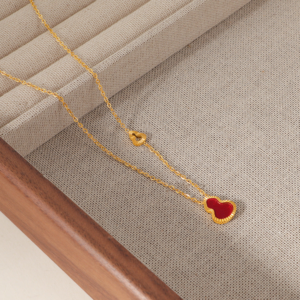 Damen Halskette mit herzförmigem Anhänger und feiner Gliederkette Shop Nory