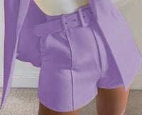 Lila Shorts + Gürtel
