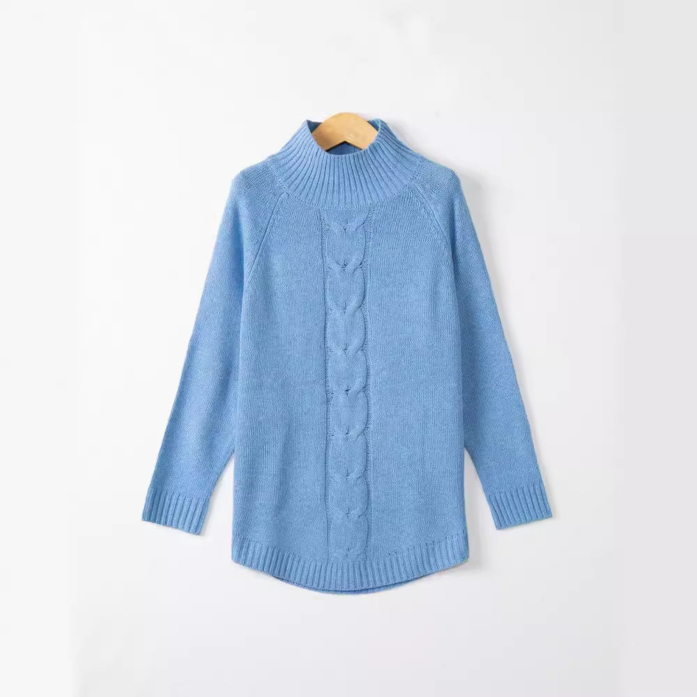 Damen Rollkragenpullover mit Zopfmuster und Raglanärmeln Shop Nory