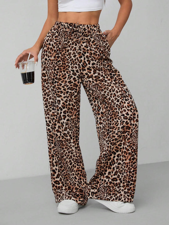 Damen Weite Tiermuster-Hose