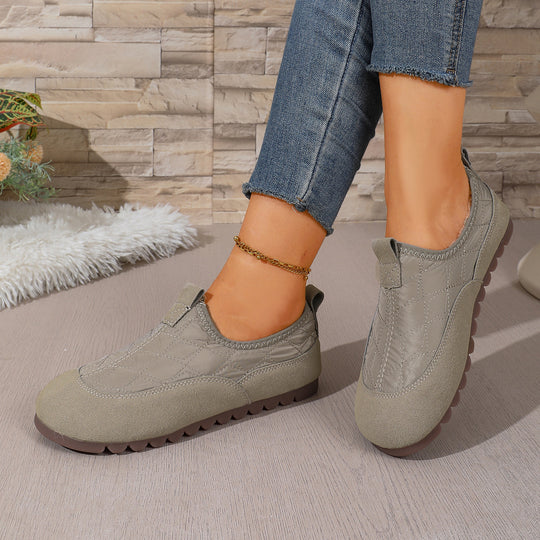 Damen Gepolsterte gesteppte Slip-On Freizeitschuhe mit rutschfester Profilsohle Shop Nory