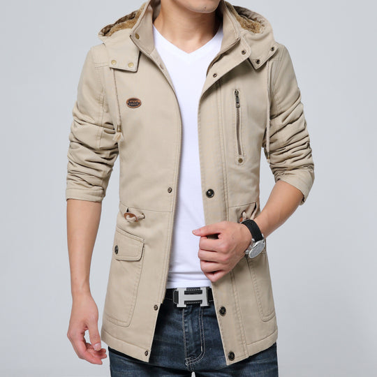 Herren Fieldparka im Utility-Look mit Teddyfleece-Kapuze, Kordelzug und Multifunktions-Taschen Shop Nory