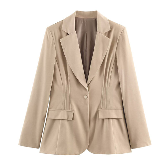 Damen taillierter Longline-Blazer mit Wiener Nähten und Pattentaschen Shop Nory