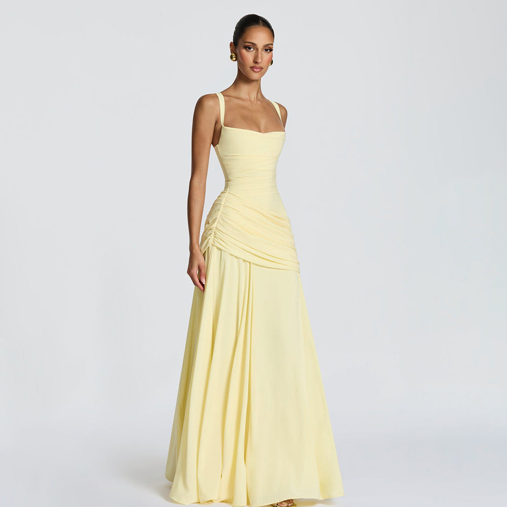 Damen Elegantes Abendkleid mit Off-Shoulder-Design und Fließendem Cape
