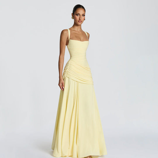 Damen Elegantes Abendkleid mit Off-Shoulder-Design und Fließendem Cape