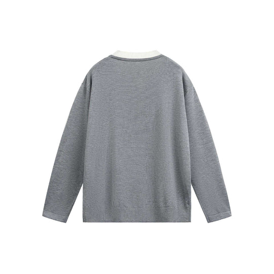 Unisex Lässiges Oversize‑Sweatshirt mit Henley‑Knopfleiste und geripptem Layer‑Kragen Shop Nory