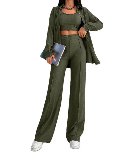 Damen Lässiges Zweiteiliges Set mit weitem Schnitt Shop Nory
