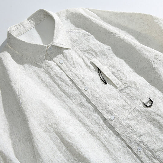 Unisex Boxy-Overshirt-Jacke mit D-Ring und verdeckter Brusttasche Shop Nory