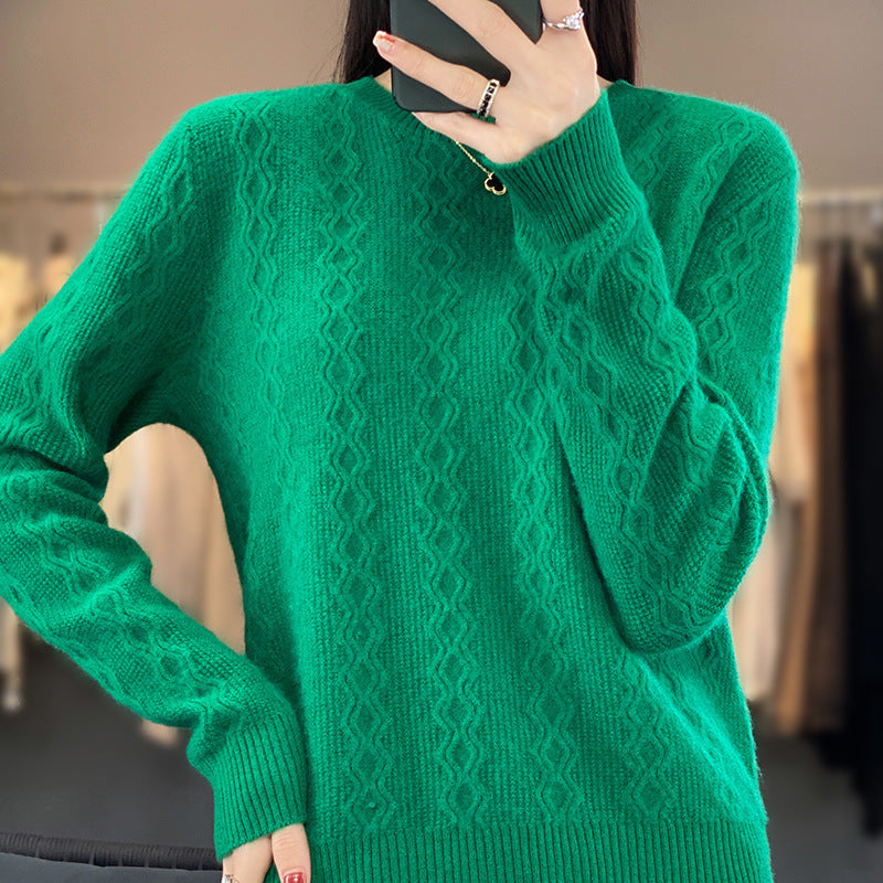 Damen Zopfmuster-Feinstrickpullover mit feiner Struktur und kastiger Silhouette Shop Nory