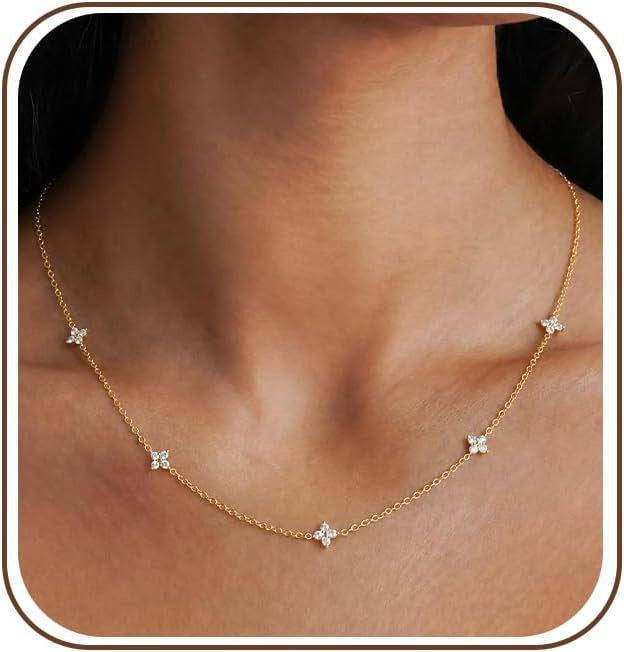Damen Halskette mit funkelnden Zirkonia-Akzenten und elegantem Kettendesign Shop Nory