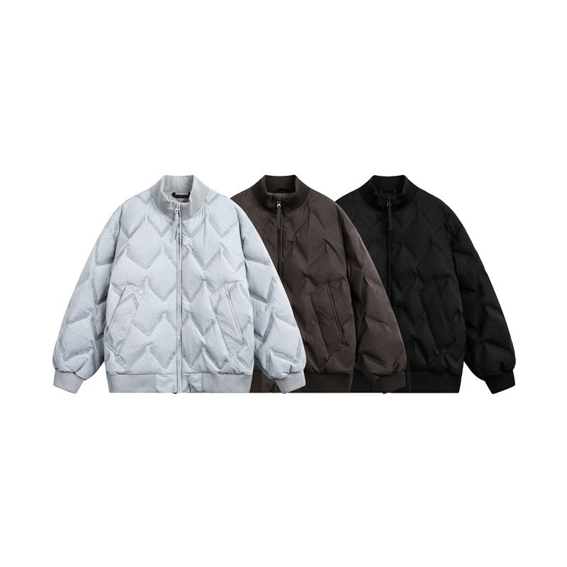 Herren Oversize-Steppblouson mit Rippkragen und Zickzack-Steppung Shop Nory