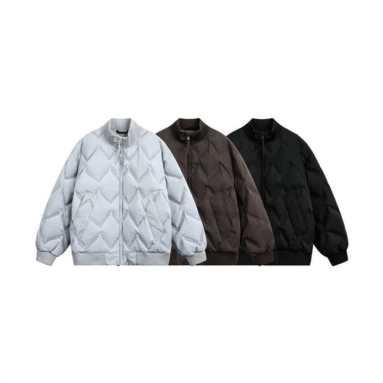 Herren Oversize-Steppblouson mit Rippkragen und Zickzack-Steppung Shop Nory