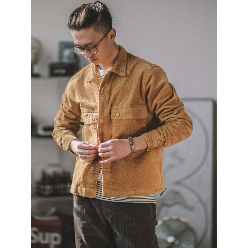 Herren Robustes Kord-Overshirt im Worker-Look mit aufgesetzten Pattentaschen Shop Nory