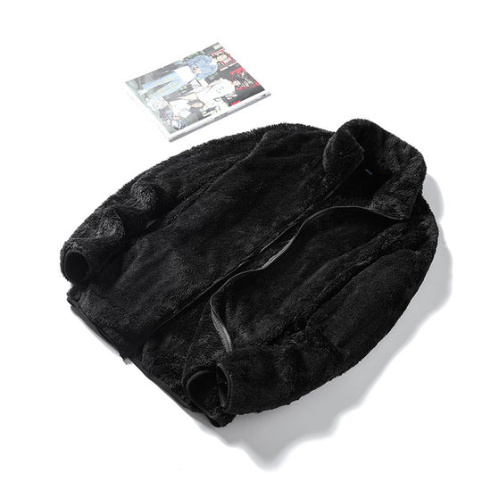 Damen Kuschelige Teddy-Fleecejacke im Oversize-Style mit Stehkragen und Reißverschluss Shop Nory