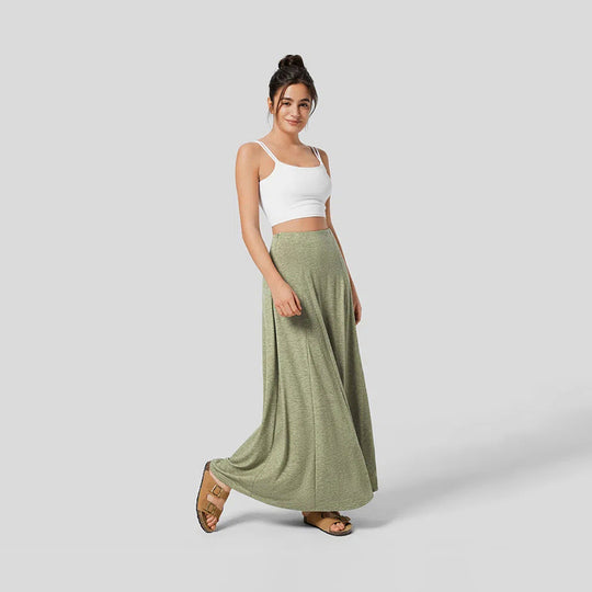 Damen fließender Maxirock mit hohem Bund und Stretch-Jersey Shop Nory