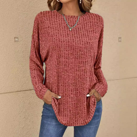 Damen Oversized Struktur-Strickpullover mit Rundhals und Eingrifftaschen Shop Nory