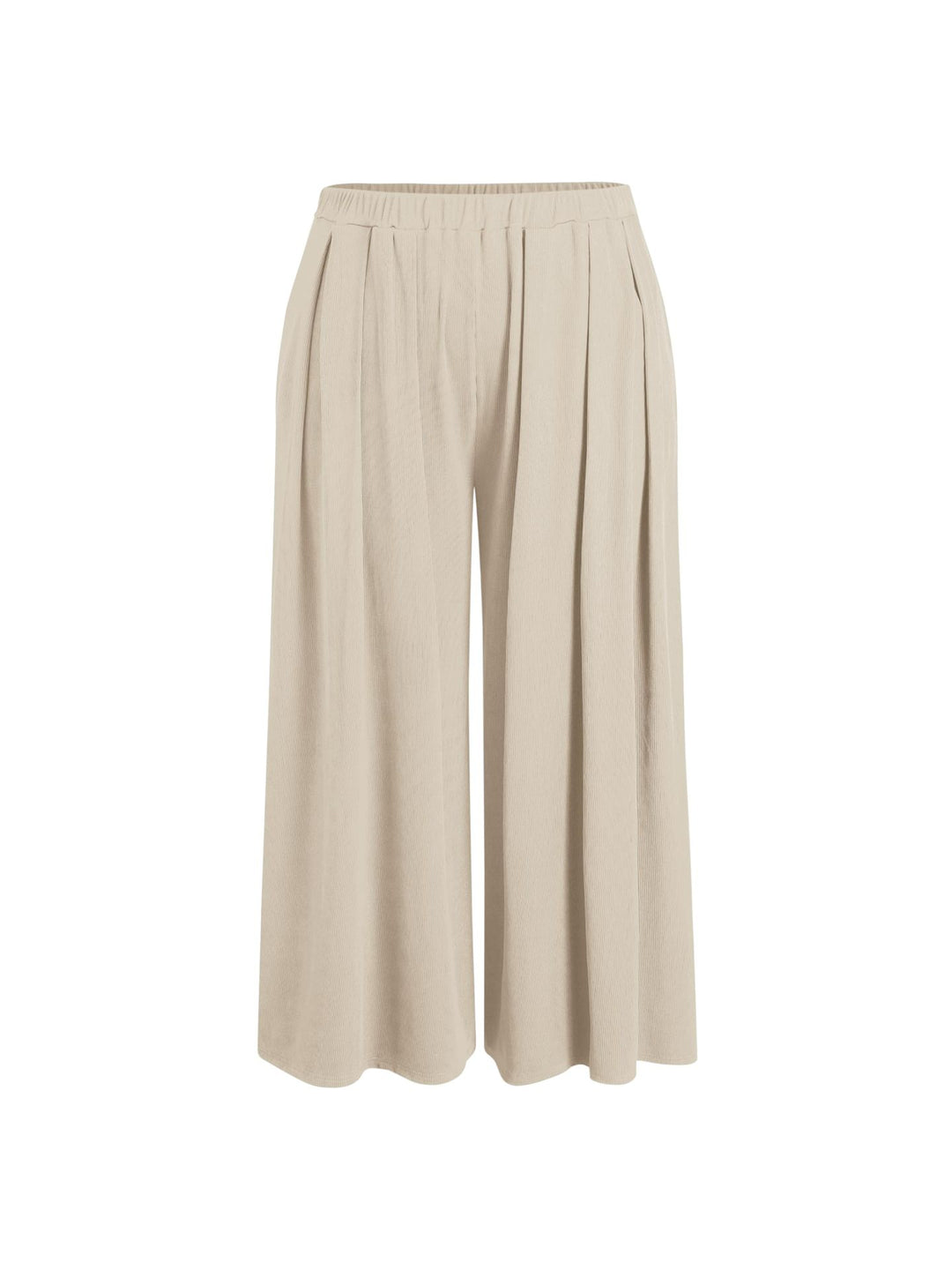 Damen Weite Feinstrick-Palazzohose mit hohem Elastikbund und Faltenfall Shop Nory