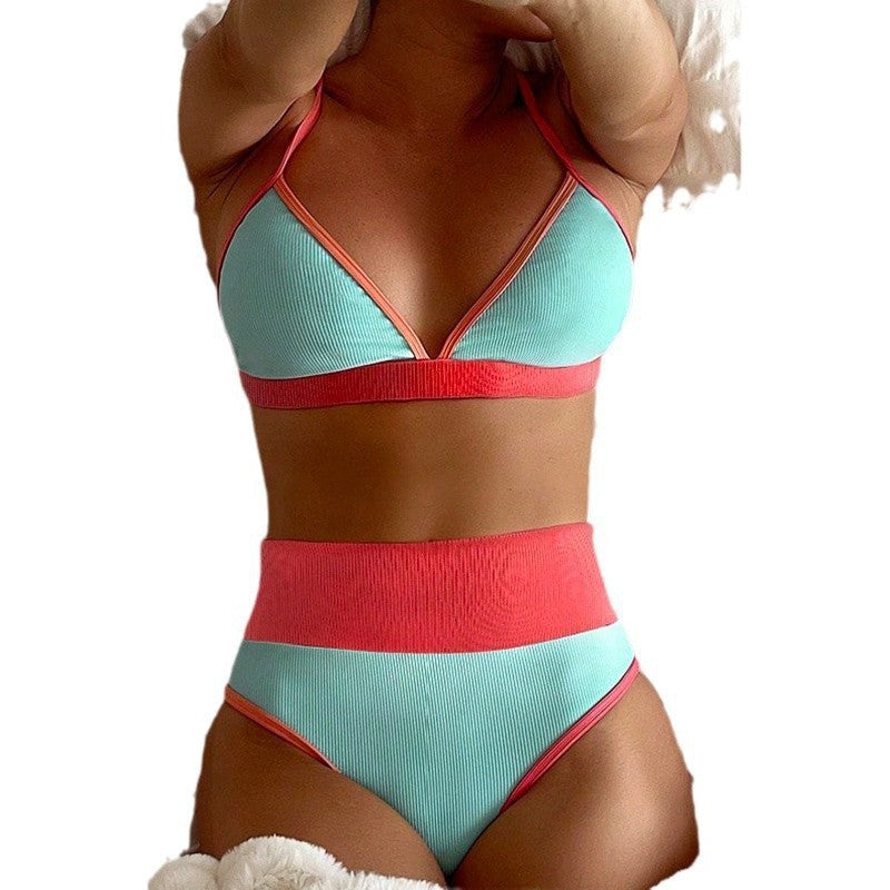 Damen Bikini-Set mit asymmetrischem Design und elastischem Bund