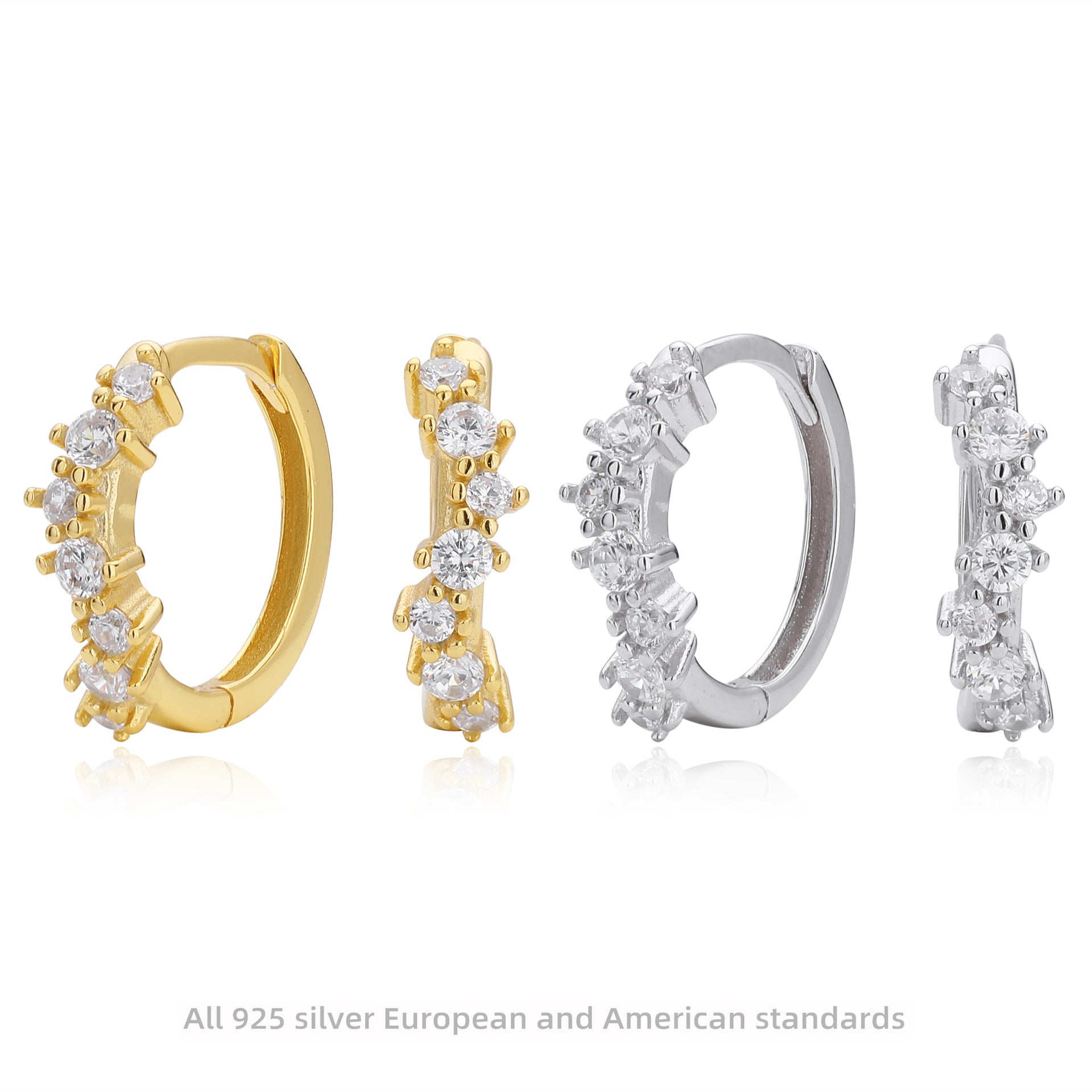 Damen Creolen mit funkelnden Zirkonen und hochwertigem 925 Sterling Silber Shop Nory
